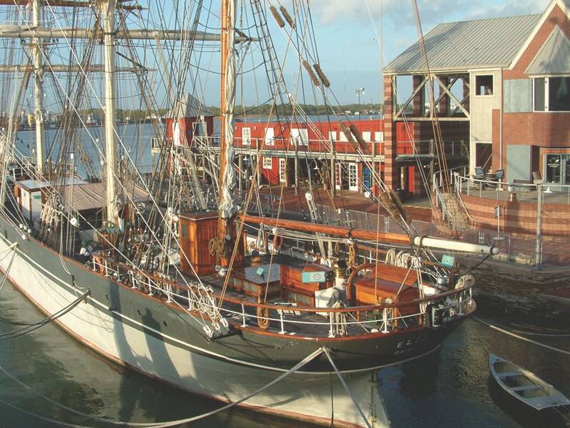 Tall ship located outside of Texas Seaport Museum in Galveston TX