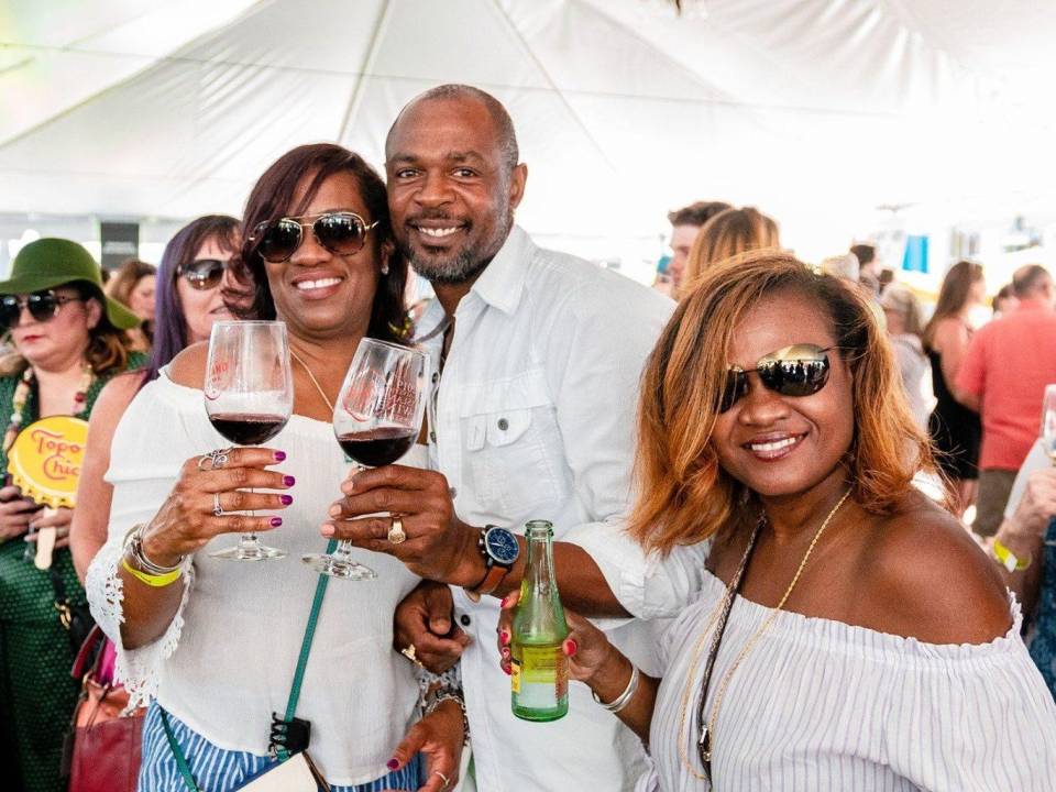 attendees at the Galveston Wine Festival